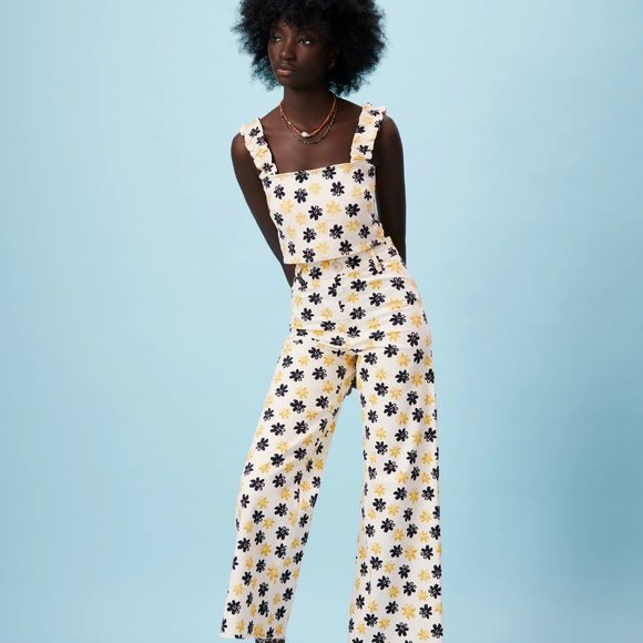 ZW RETRO FLORAL MARINE PATCH POCKET STRAIGHT JEANS - Picture 6 of 15